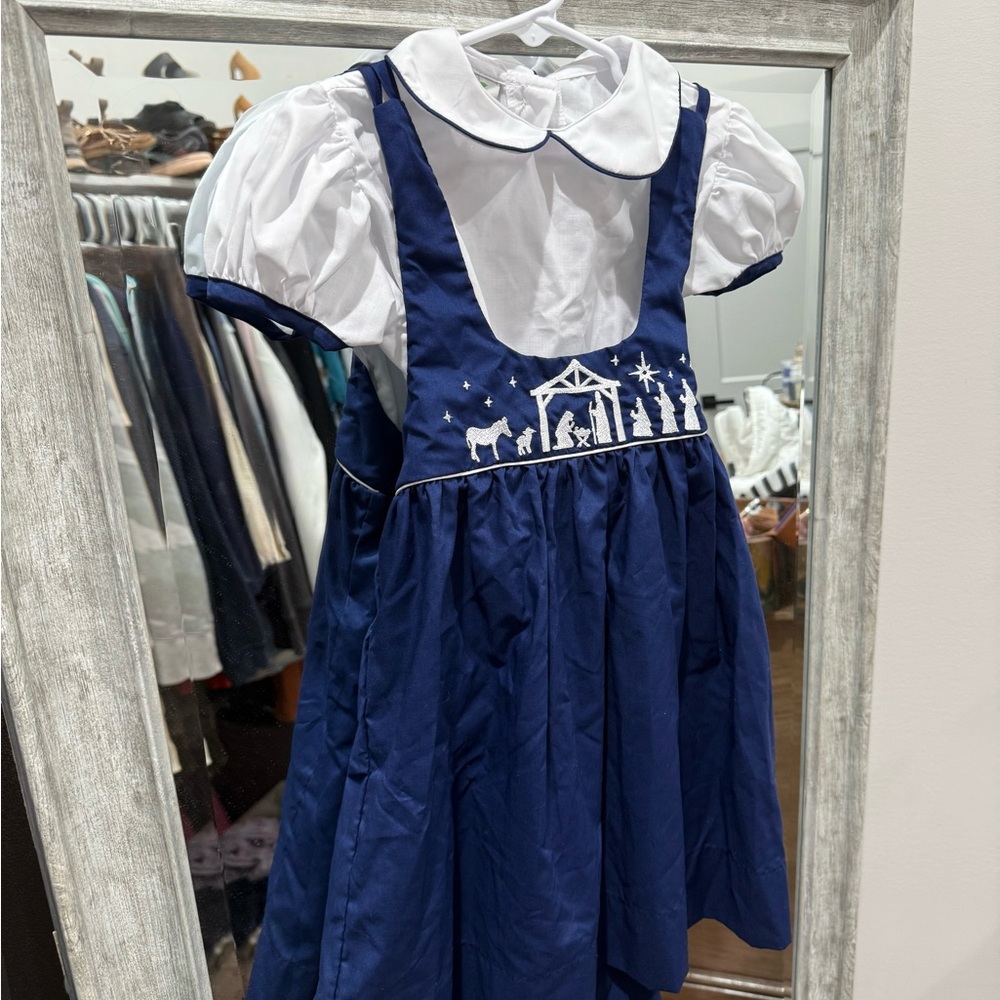 Magnolia Navy Blue Nativity Costume Dress